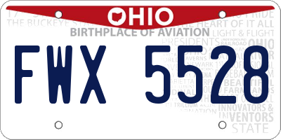 OH license plate FWX5528