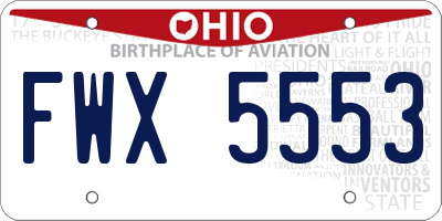 OH license plate FWX5553