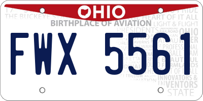 OH license plate FWX5561