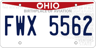 OH license plate FWX5562