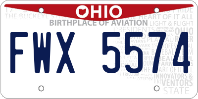 OH license plate FWX5574
