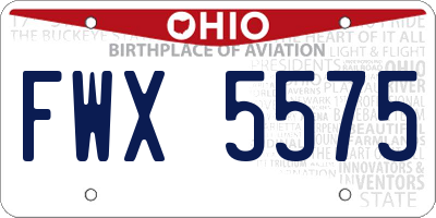 OH license plate FWX5575