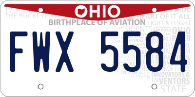 OH license plate FWX5584