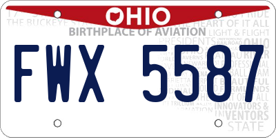 OH license plate FWX5587