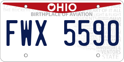 OH license plate FWX5590