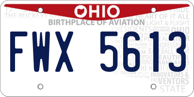 OH license plate FWX5613