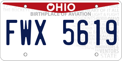 OH license plate FWX5619