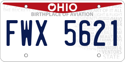 OH license plate FWX5621