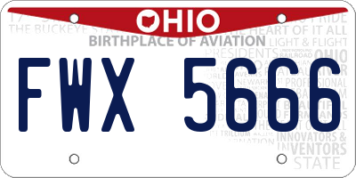 OH license plate FWX5666