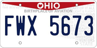 OH license plate FWX5673