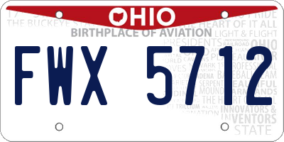 OH license plate FWX5712
