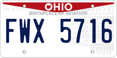 OH license plate FWX5716
