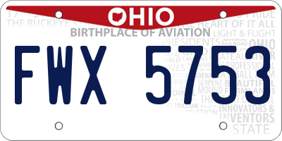 OH license plate FWX5753