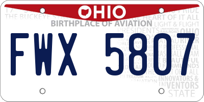 OH license plate FWX5807