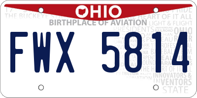 OH license plate FWX5814