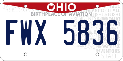 OH license plate FWX5836