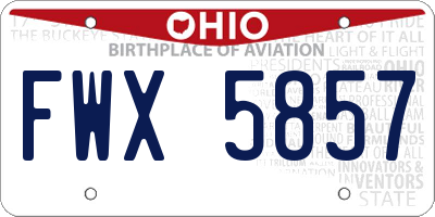 OH license plate FWX5857