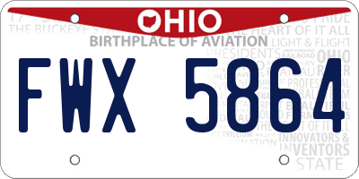 OH license plate FWX5864