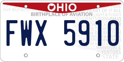 OH license plate FWX5910