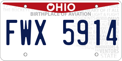 OH license plate FWX5914