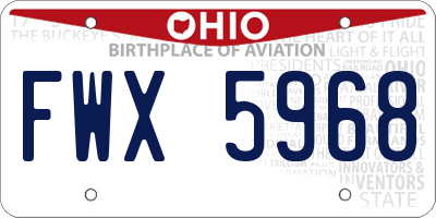 OH license plate FWX5968