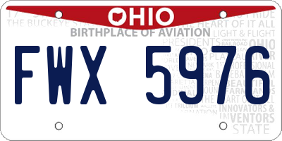 OH license plate FWX5976