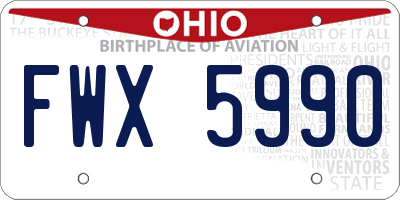 OH license plate FWX5990