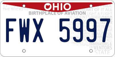 OH license plate FWX5997