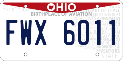 OH license plate FWX6011