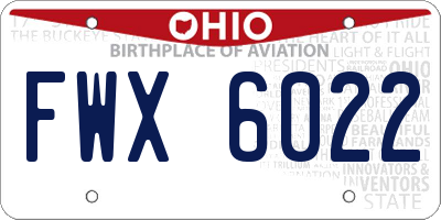 OH license plate FWX6022