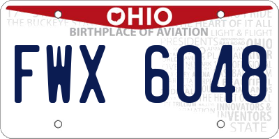 OH license plate FWX6048