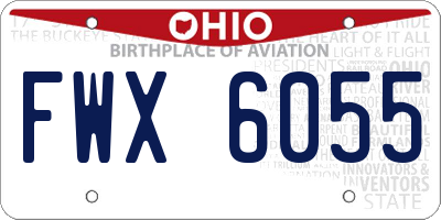 OH license plate FWX6055