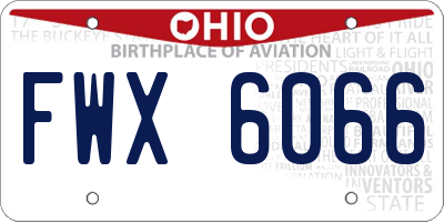 OH license plate FWX6066