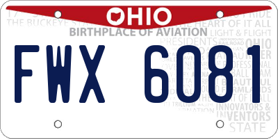 OH license plate FWX6081