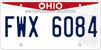 OH license plate FWX6084