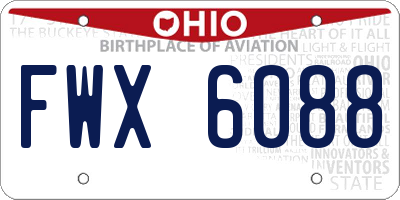 OH license plate FWX6088