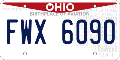 OH license plate FWX6090