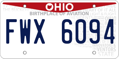 OH license plate FWX6094