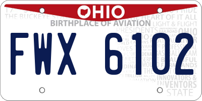 OH license plate FWX6102