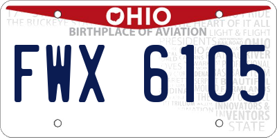 OH license plate FWX6105