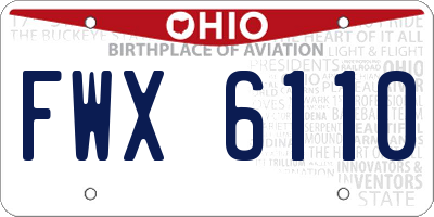 OH license plate FWX6110