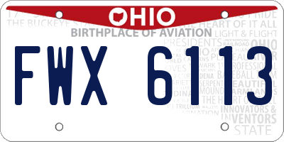 OH license plate FWX6113