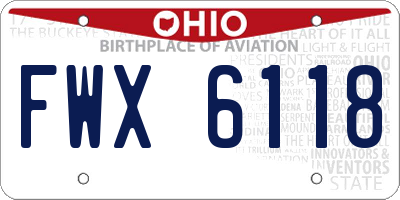 OH license plate FWX6118