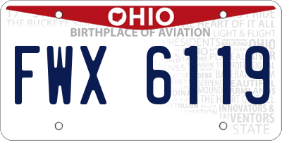 OH license plate FWX6119