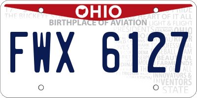 OH license plate FWX6127