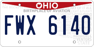 OH license plate FWX6140