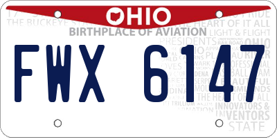 OH license plate FWX6147