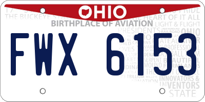 OH license plate FWX6153