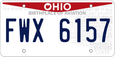OH license plate FWX6157