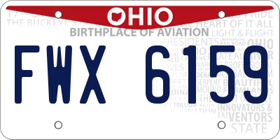 OH license plate FWX6159